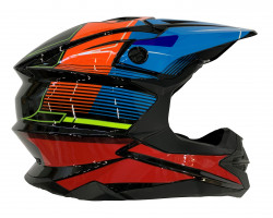 шлем кроссовый JK-803 EXPLOSION (Black/blue/orange) (57-58 M) VORON HELMETS