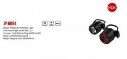 набор бренд "VORON" JY-6064, фара передняя LED White и фонарь задний LED Red, 2 режима работы, метал